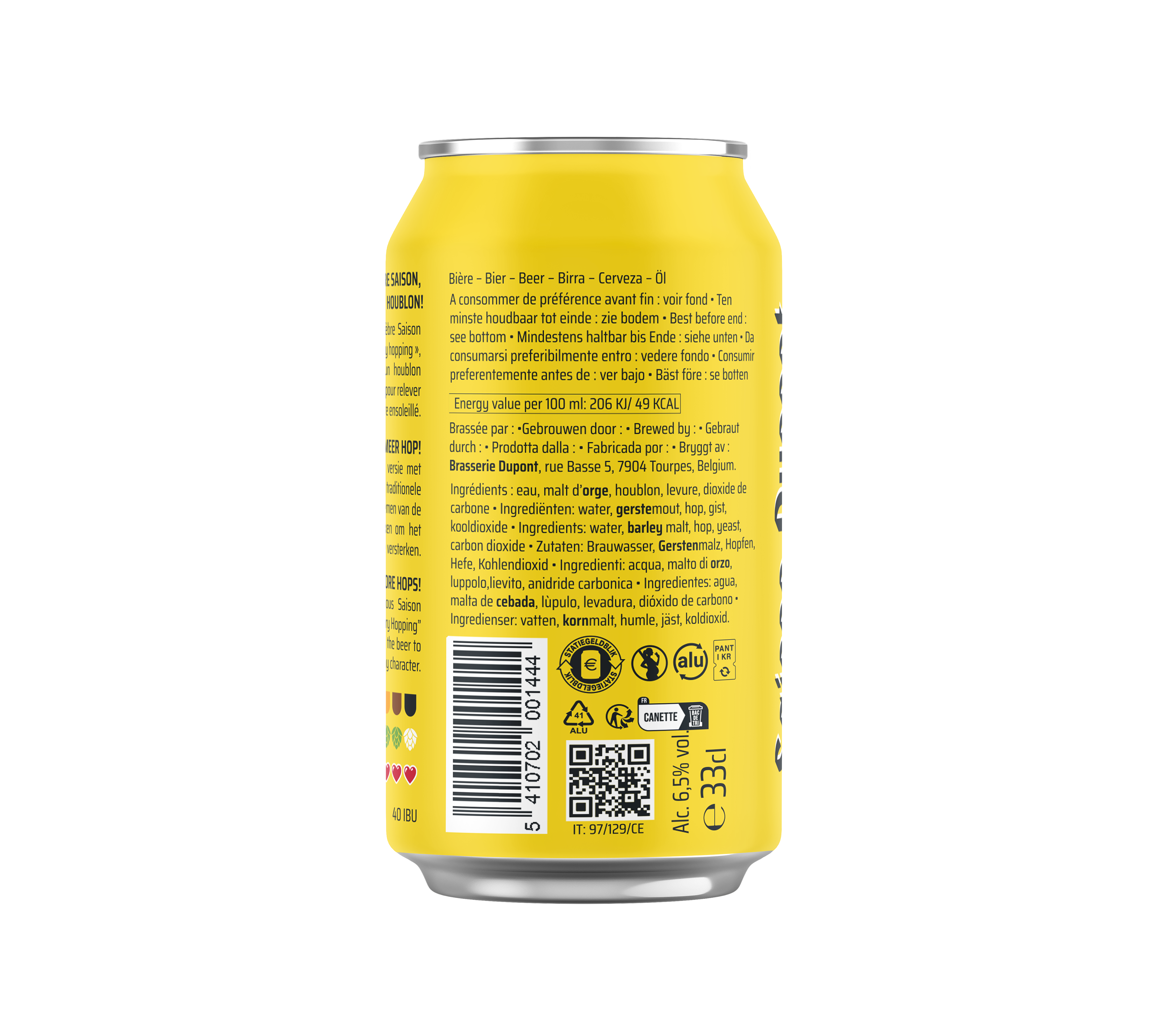 Saison Dupont Dry Hop - 33cl - étiquette arrière